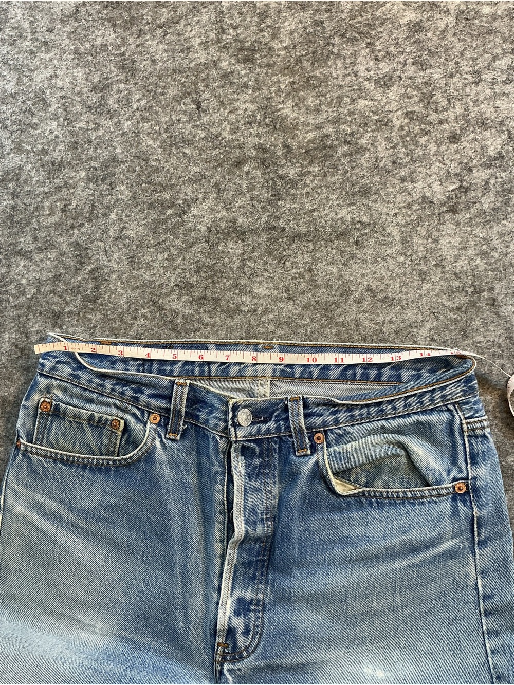 VINTAGE MADE IN USA 100% Cotton Levi 501 Light Blue Men's Straight-Leg Jeans - Picture 4 of 7